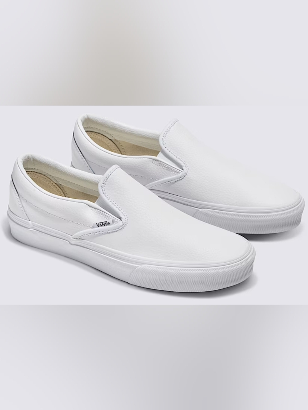 Vans Classic Slip-On Leather Sneakers Men's Size 7.5 W9 NWT MSRP $94.99